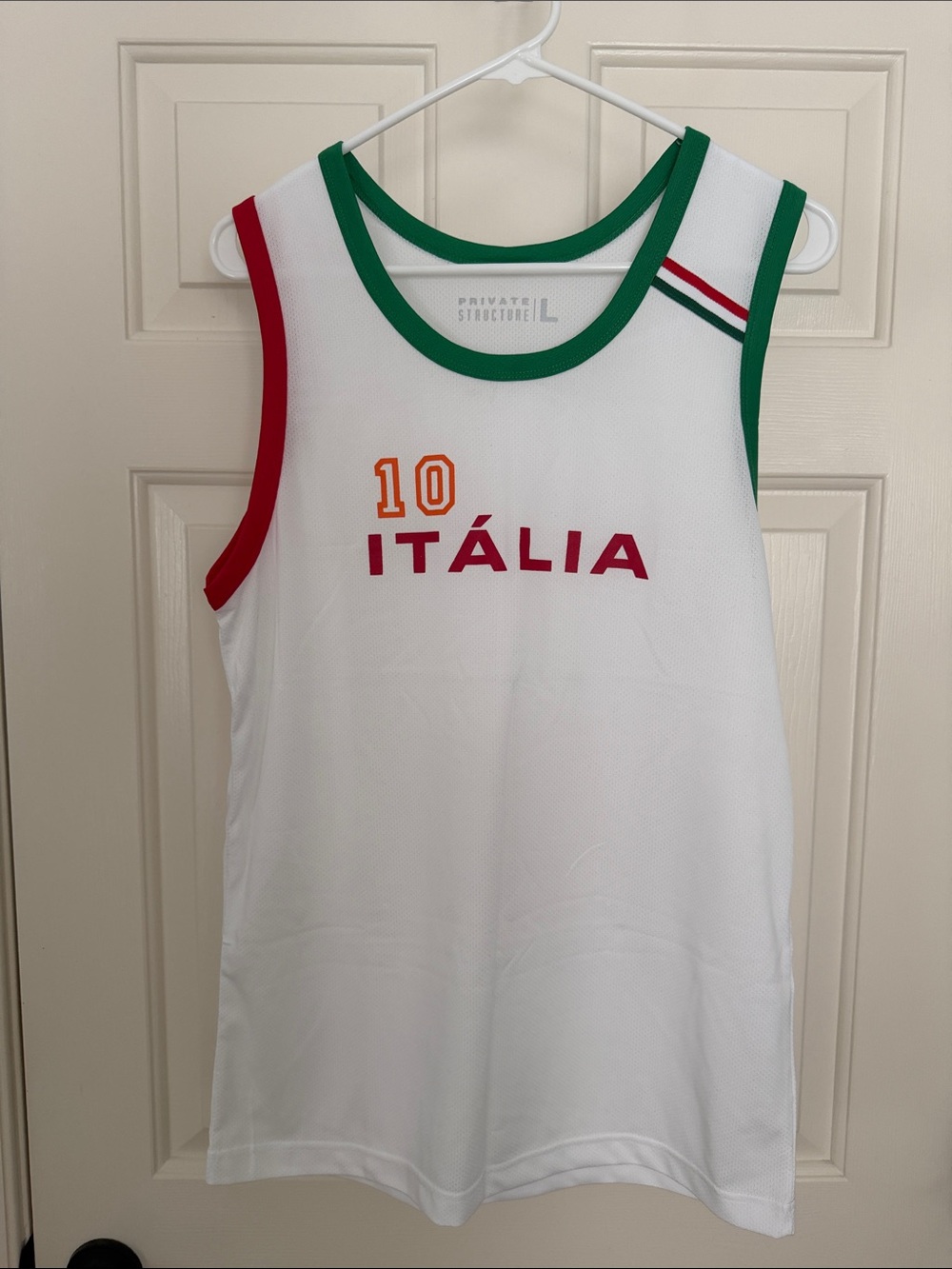 Italia Performance Mesh Tank Top - White/Green/Red